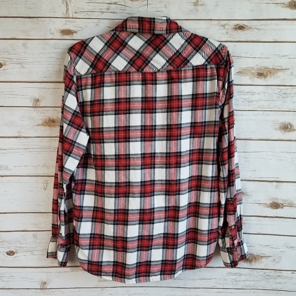 Jachs Girlfriend plaid flannel button snap down - Picture 2 of 7